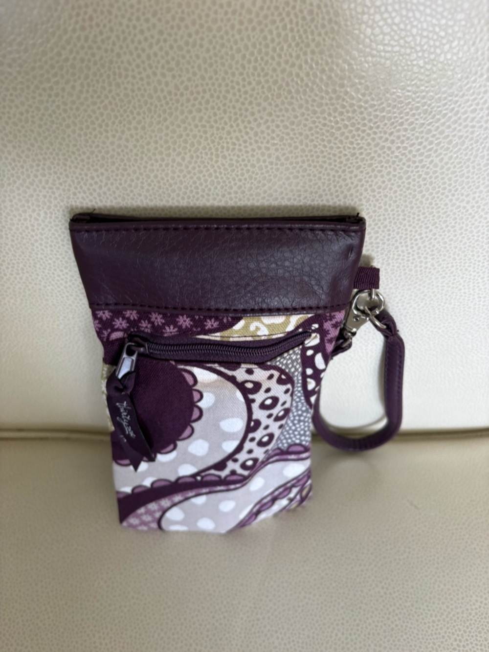 Purple Patterned Wristlet Phone Pouch - Unbranded